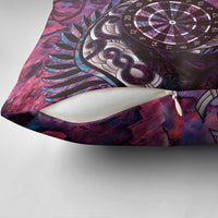 New Zealand Darts Personalised Pillow Cover Aotearoa Silver Fern Pink Papua Shell Spirit - Polynesian Pride