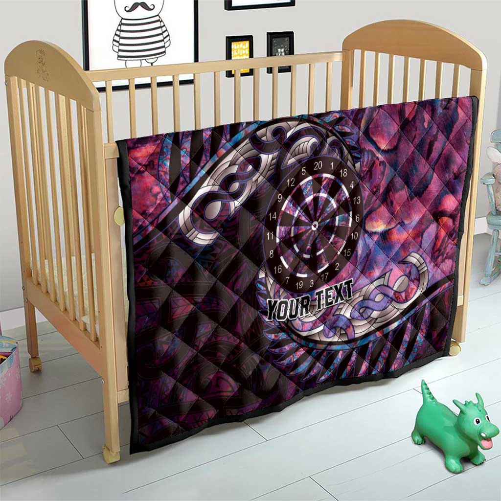 New Zealand Darts Personalised Quilt Aotearoa Silver Fern Pink Papua Shell Spirit