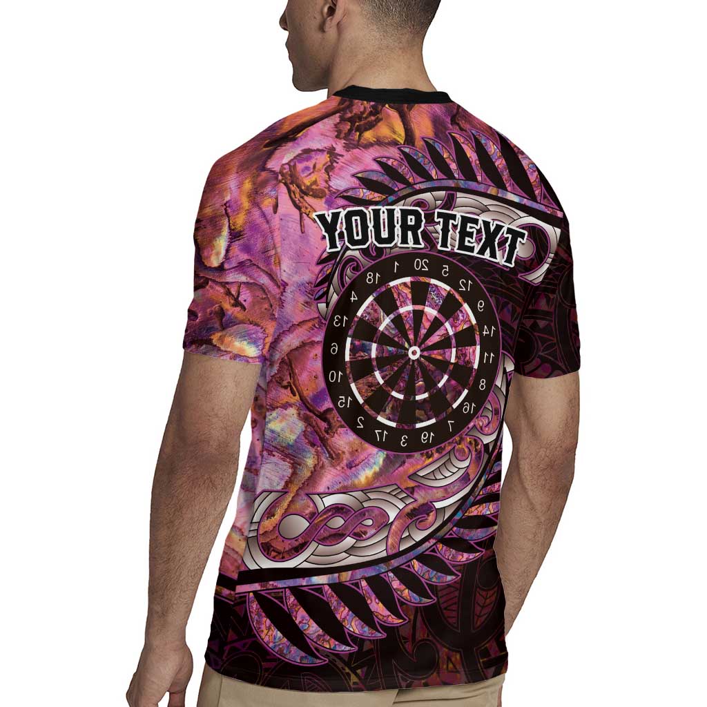 New Zealand Darts Personalised Rugby Jersey Aotearoa Silver Fern Pink Papua Shell Spirit