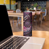 New Zealand Darts Personalised Skinny Tumbler Aotearoa Silver Fern Pink Papua Shell Spirit