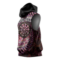 New Zealand Darts Personalised Sleeveless Hoodie Aotearoa Silver Fern Pink Papua Shell Spirit - Polynesian Pride