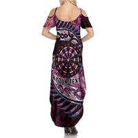 New Zealand Darts Personalised Summer Maxi Dress Aotearoa Silver Fern Pink Papua Shell Spirit