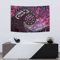 New Zealand Darts Personalised Tapestry Aotearoa Silver Fern Pink Papua Shell Spirit