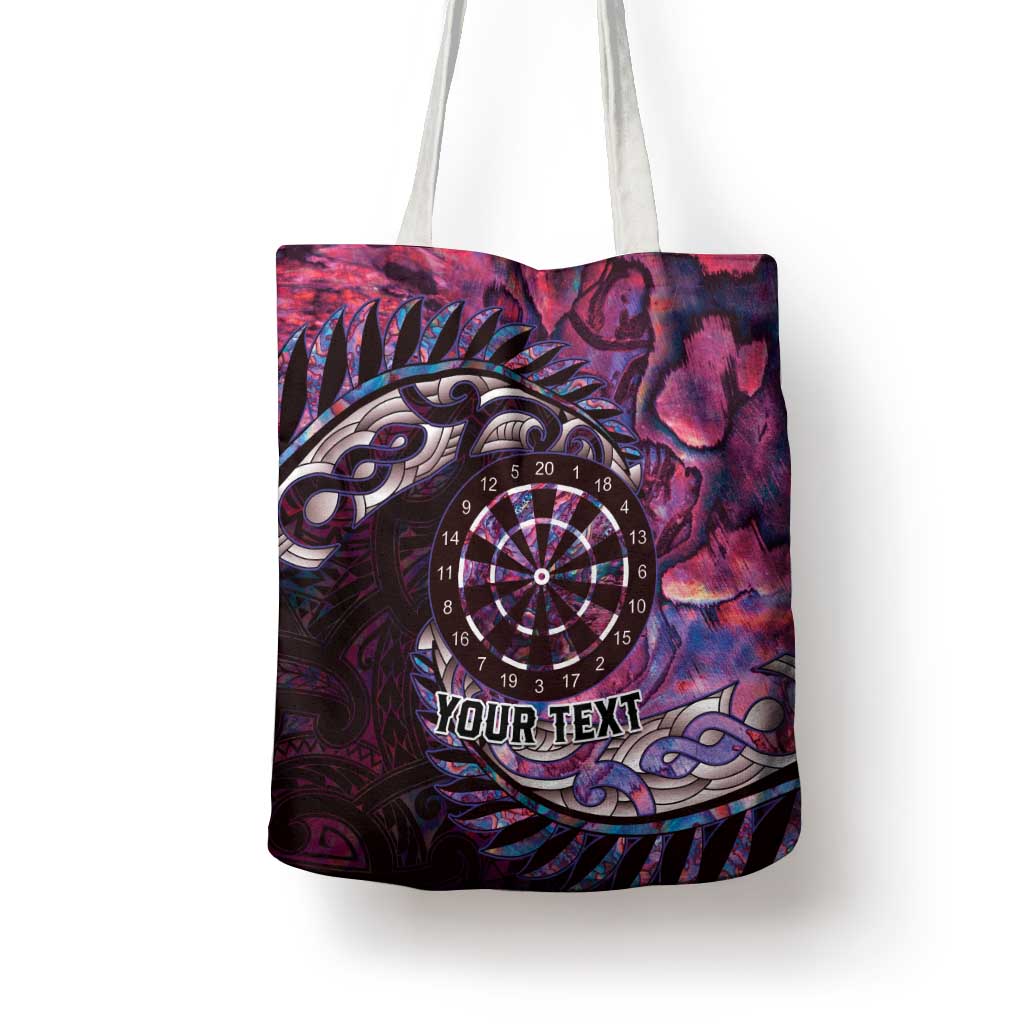 New Zealand Darts Personalised Tote Bag Aotearoa Silver Fern Pink Papua Shell Spirit - Polynesian Pride