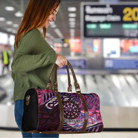New Zealand Darts Personalised Travel Bag Aotearoa Silver Fern Pink Papua Shell Spirit - Polynesian Pride