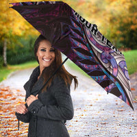 New Zealand Darts Personalised Umbrella Aotearoa Silver Fern Pink Papua Shell Spirit - Polynesian Pride