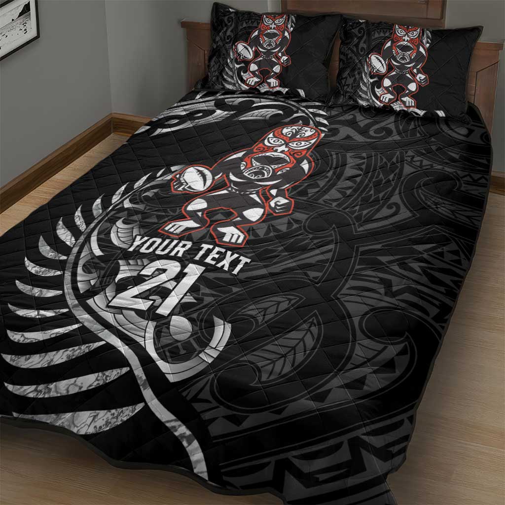New Zealand Indigenous-Maori Rugby Custom Quilt Bed Set