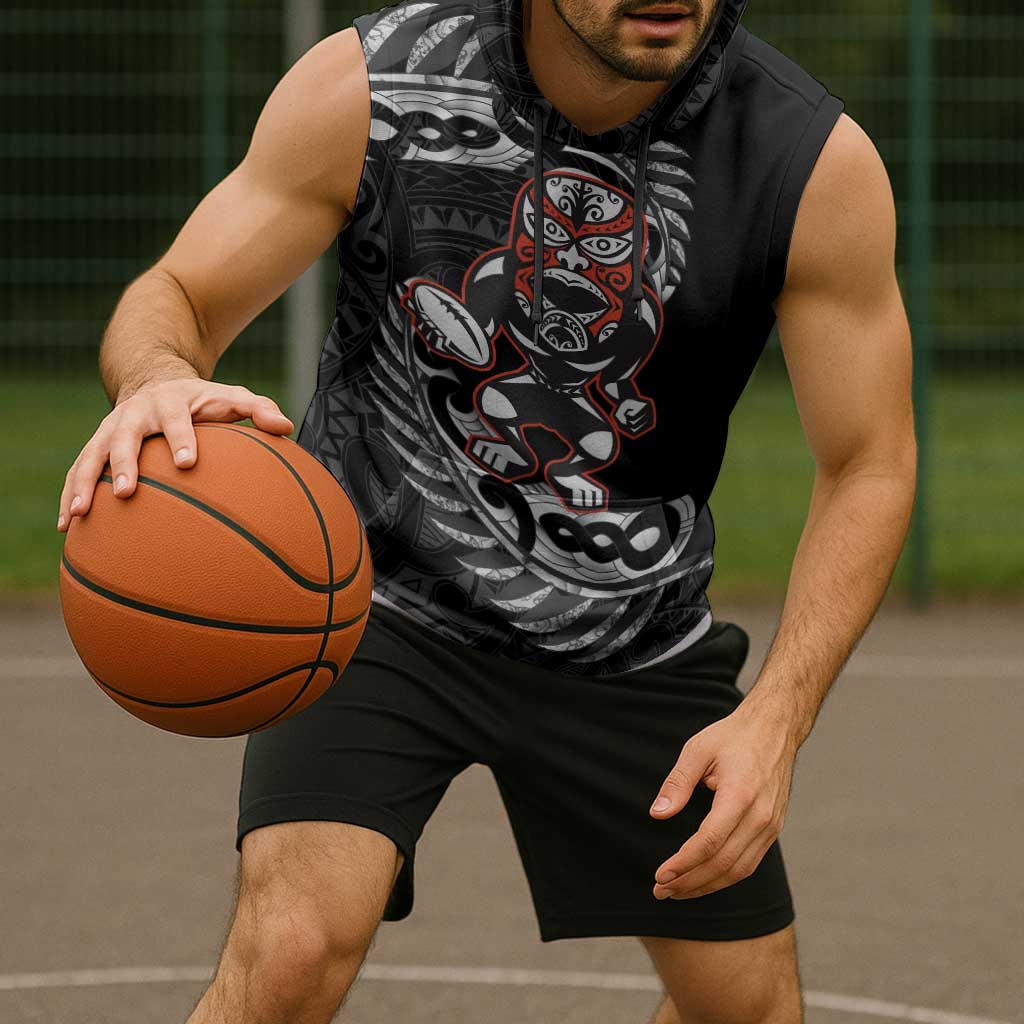 New Zealand Indigenous-Maori Rugby Custom Sleeveless Hoodie - Polynesian Pride