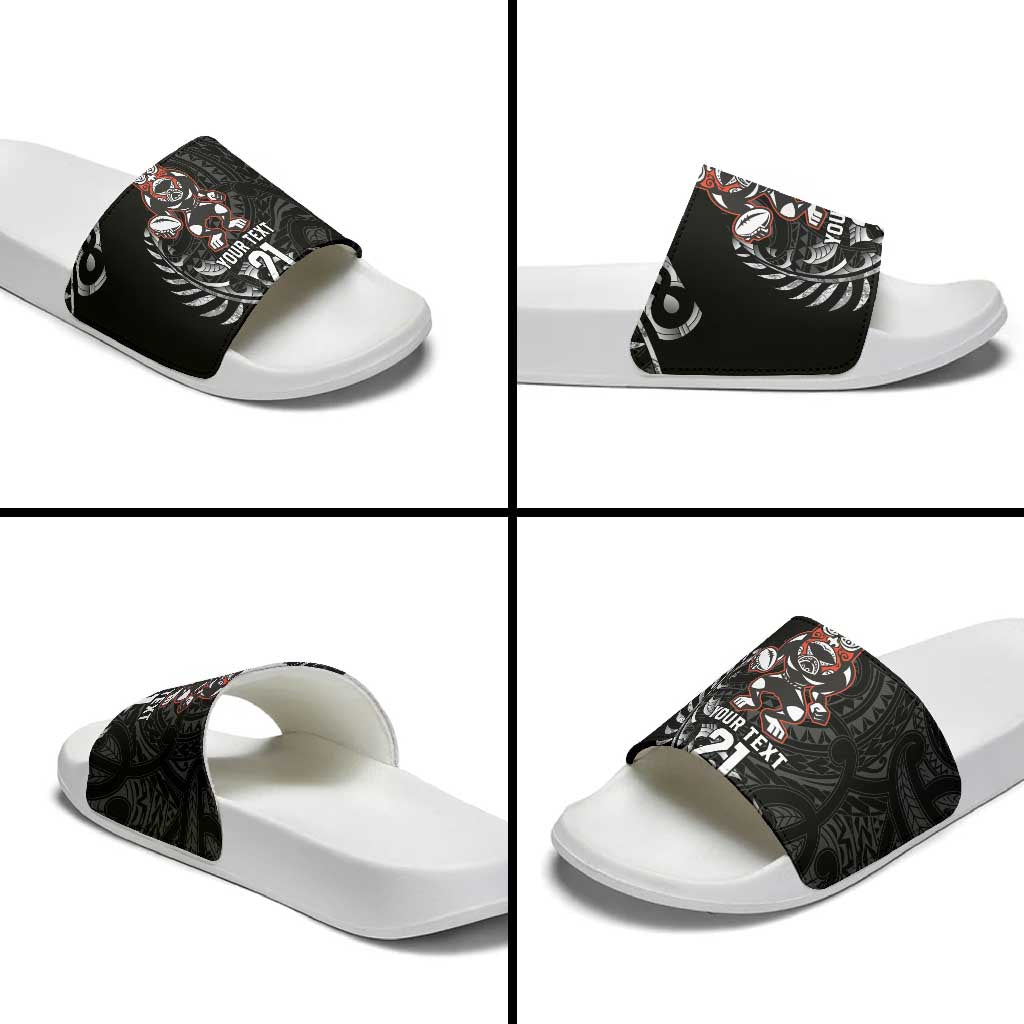 New Zealand Indigenous-Maori Rugby Custom Slide Sandals - Polynesian Pride