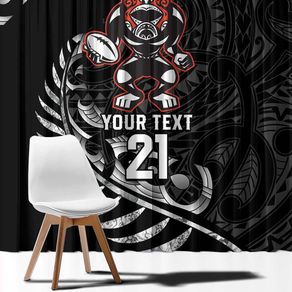 New Zealand Indigenous-Maori Rugby Custom Window Curtain