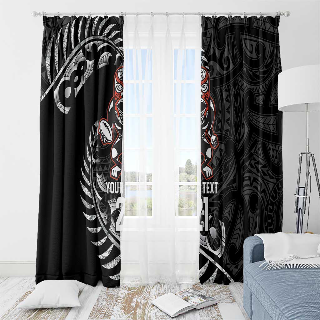 New Zealand Indigenous-Maori Rugby Custom Window Curtain
