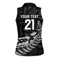 New Zealand Indigenous-Maori Rugby Custom Women Sleeveless Polo Shirt