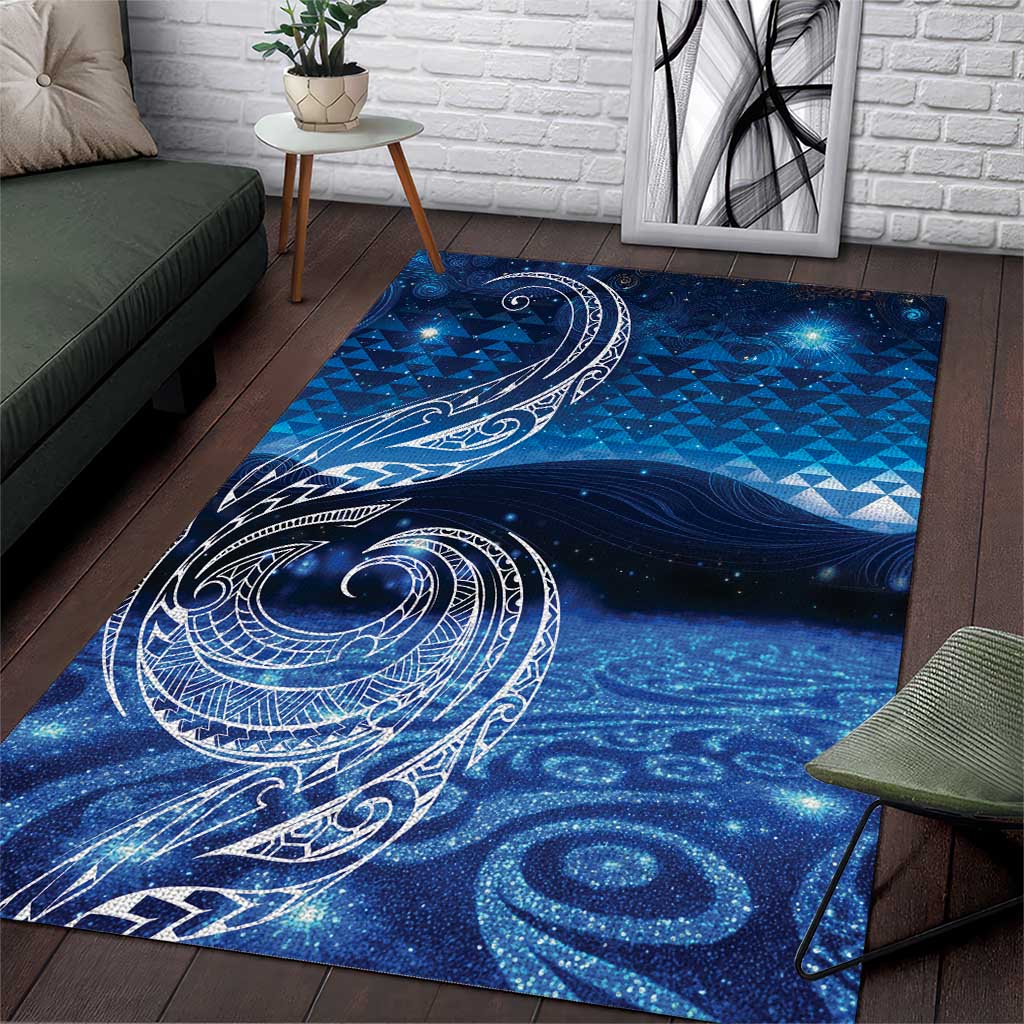 New Zealand Matariki Area Rug Taniko Aramoana With Koru Galaxy Sky Night