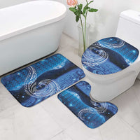 New Zealand Matariki Bathroom Set Taniko Aramoana With Koru Galaxy Sky Night - Polynesian Pride
