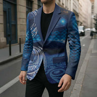 New Zealand Matariki Blazer Taniko Aramoana With Koru Galaxy Sky Night - Polynesian Pride