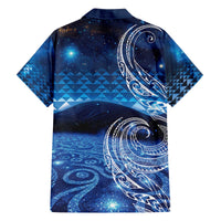 New Zealand Matariki Family Matching Off The Shoulder Long Sleeve Dress and Hawaiian Shirt Taniko Aramoana With Koru Galaxy Sky Night