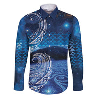 New Zealand Matariki Family Matching Off Shoulder Maxi Dress and Hawaiian Shirt Taniko Aramoana With Koru Galaxy Sky Night