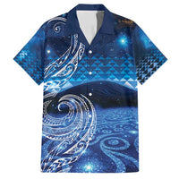 New Zealand Matariki Family Matching Puletasi and Hawaiian Shirt Taniko Aramoana With Koru Galaxy Sky Night