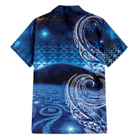 New Zealand Matariki Family Matching Short Sleeve Bodycon Dress and Hawaiian Shirt Taniko Aramoana With Koru Galaxy Sky Night