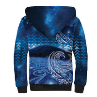 New Zealand Matariki Sherpa Hoodie Taniko Aramoana With Koru Galaxy Sky Night