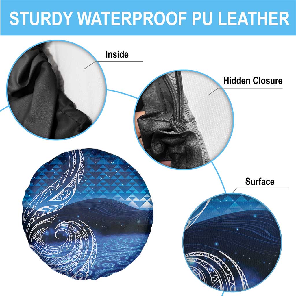 New Zealand Matariki Spare Tire Cover Taniko Aramoana With Koru Galaxy Sky Night