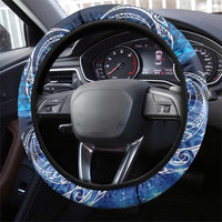 New Zealand Matariki Steering Wheel Cover Taniko Aramoana With Koru Galaxy Sky Night