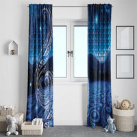 New Zealand Matariki Window Curtain Taniko Aramoana With Koru Galaxy Sky Night