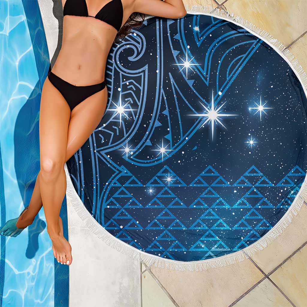 New Zealand Matariki Beach Blanket Taniko Aramoana With Maori Galaxy Sky Night