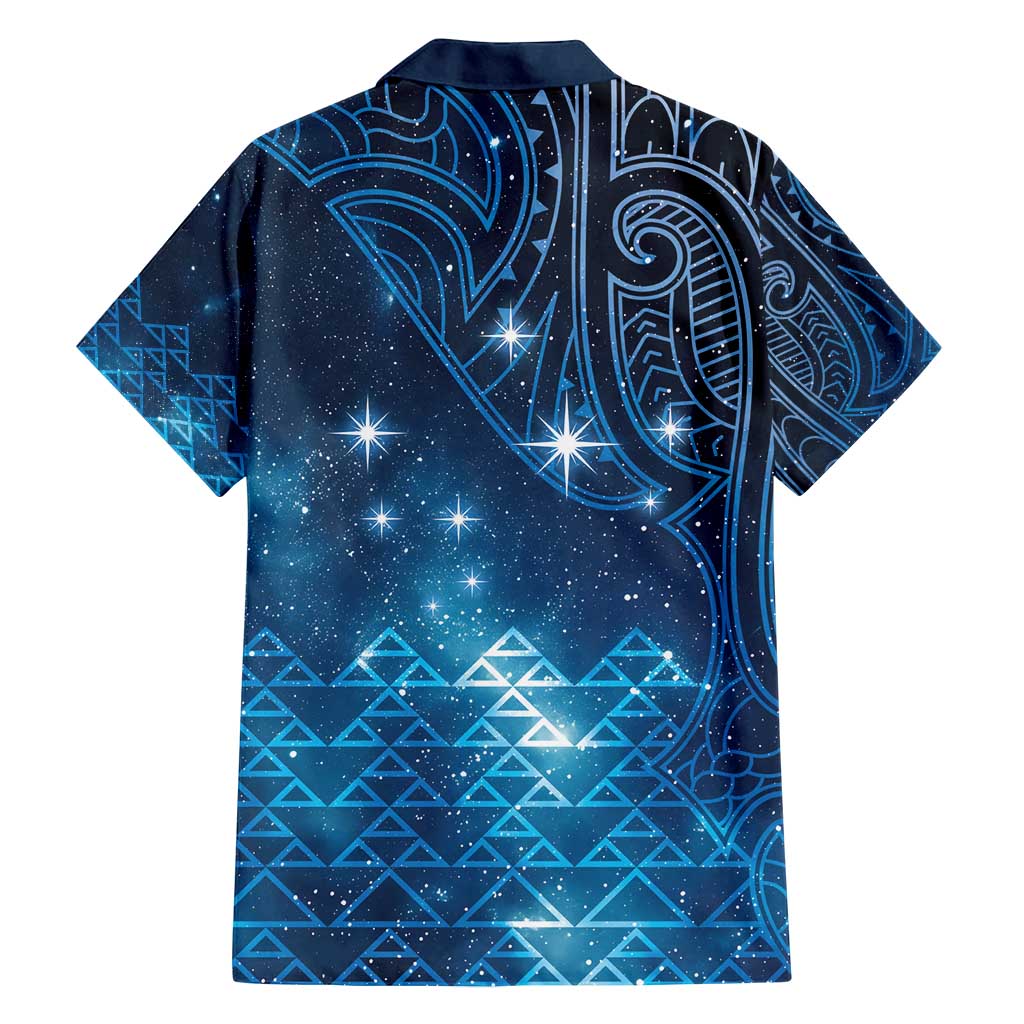 New Zealand Matariki Family Matching Off Shoulder Maxi Dress and Hawaiian Shirt Taniko Aramoana With Maori Galaxy Sky Night