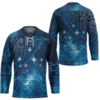 New Zealand Matariki Hockey Jersey Taniko Aramoana With Maori Galaxy Sky Night - Polynesian Pride