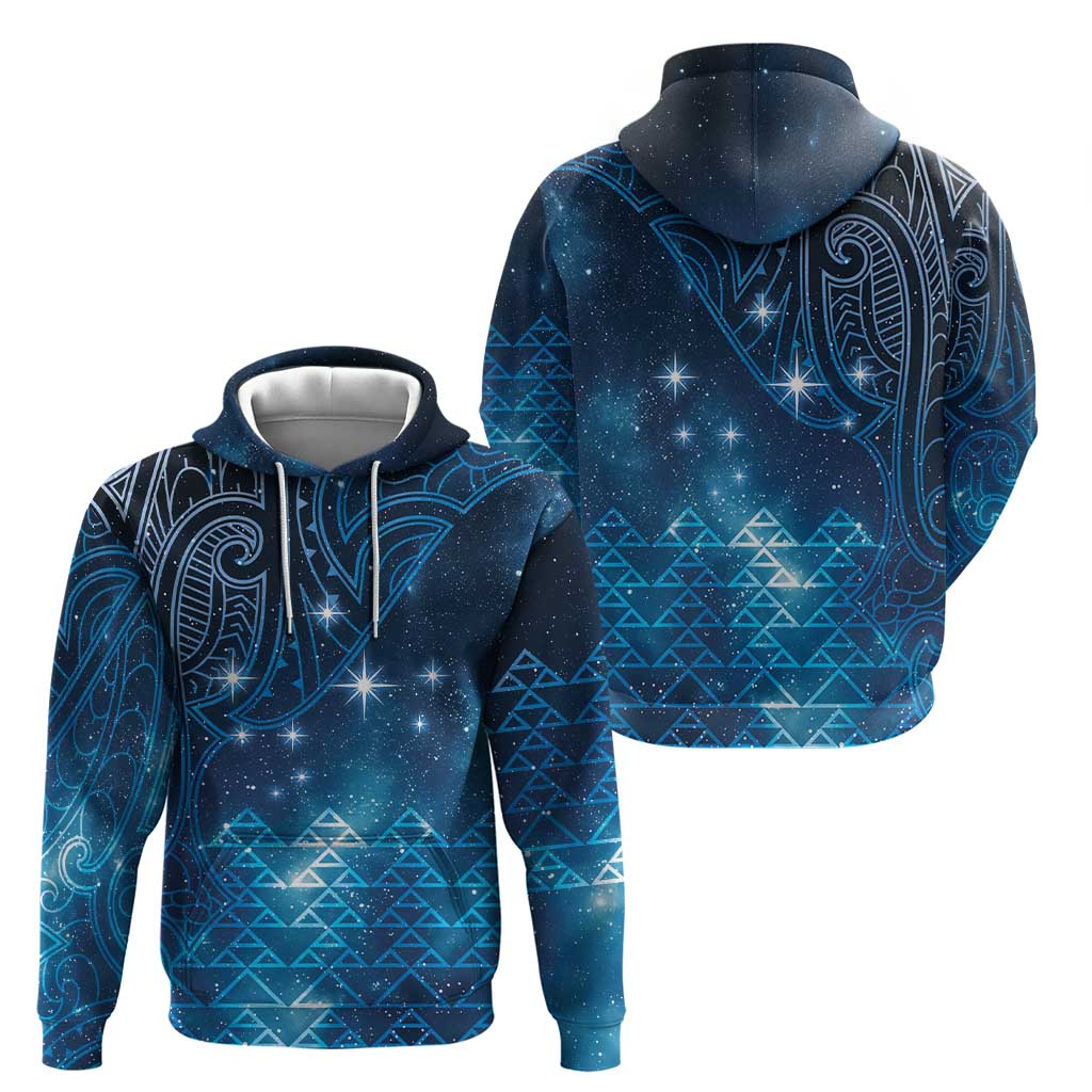 New Zealand Matariki Hoodie Taniko Aramoana With Maori Galaxy Sky Night