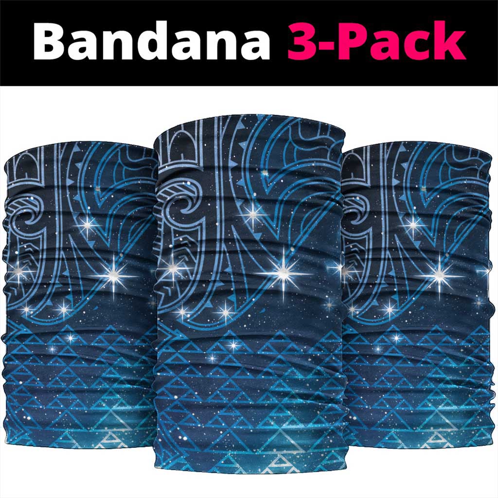 New Zealand Matariki Neck Gaiter Taniko Aramoana With Maori Galaxy Sky Night - Polynesian Pride