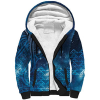 New Zealand Matariki Sherpa Hoodie Taniko Aramoana With Maori Galaxy Sky Night