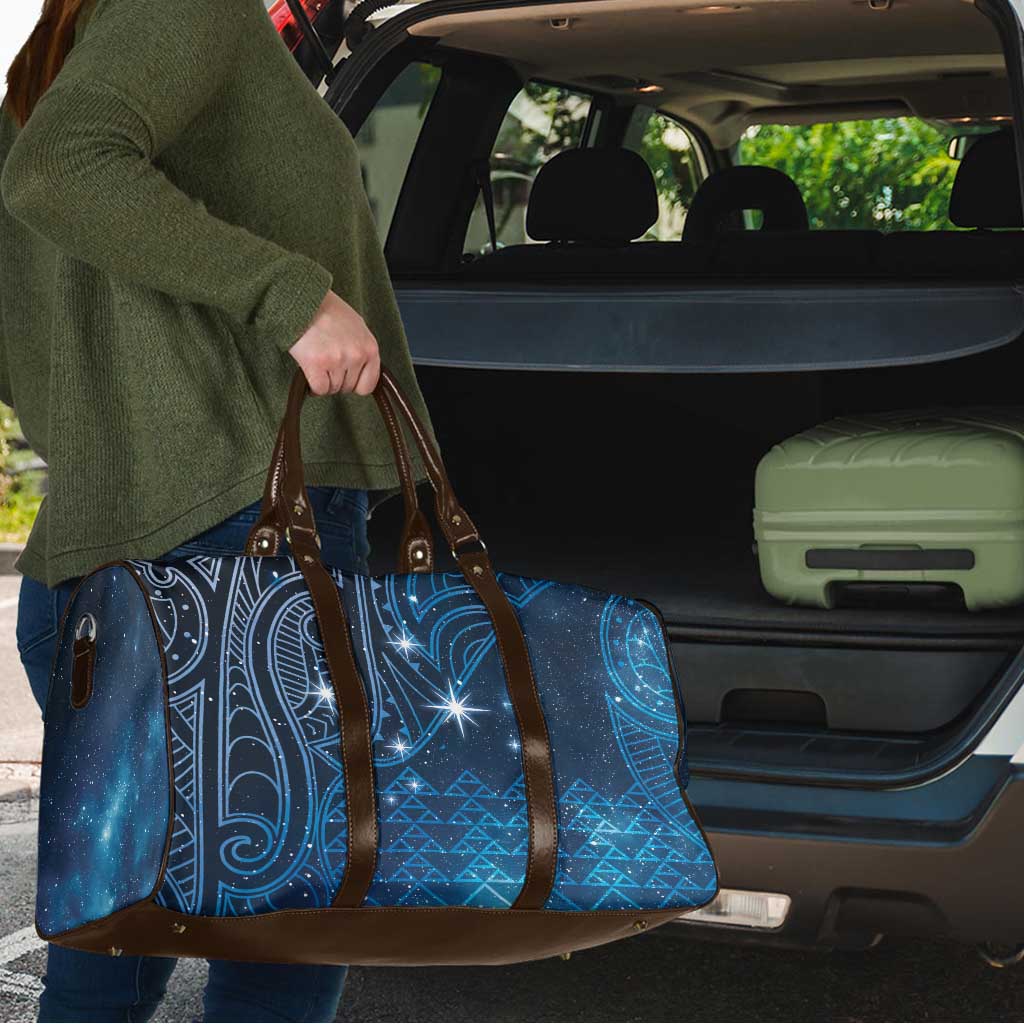 New Zealand Matariki Travel Bag Taniko Aramoana With Maori Galaxy Sky Night - Polynesian Pride