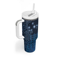 New Zealand Matariki Tumbler With Handle Taniko Aramoana With Maori Galaxy Sky Night