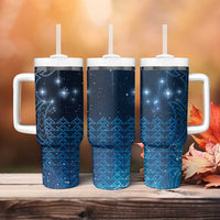 New Zealand Matariki Tumbler With Handle Taniko Aramoana With Maori Galaxy Sky Night