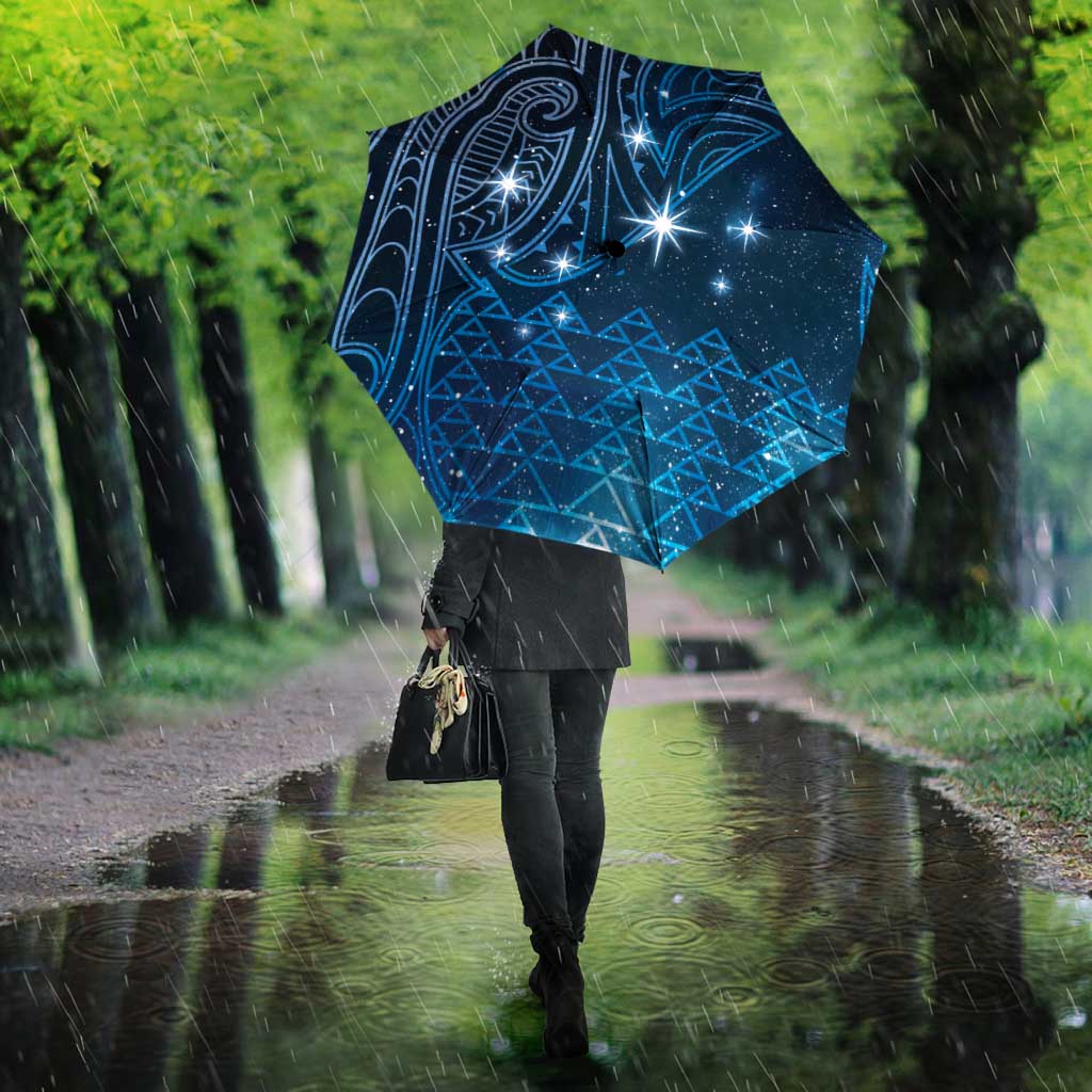 New Zealand Matariki Umbrella Taniko Aramoana With Maori Galaxy Sky Night - Polynesian Pride