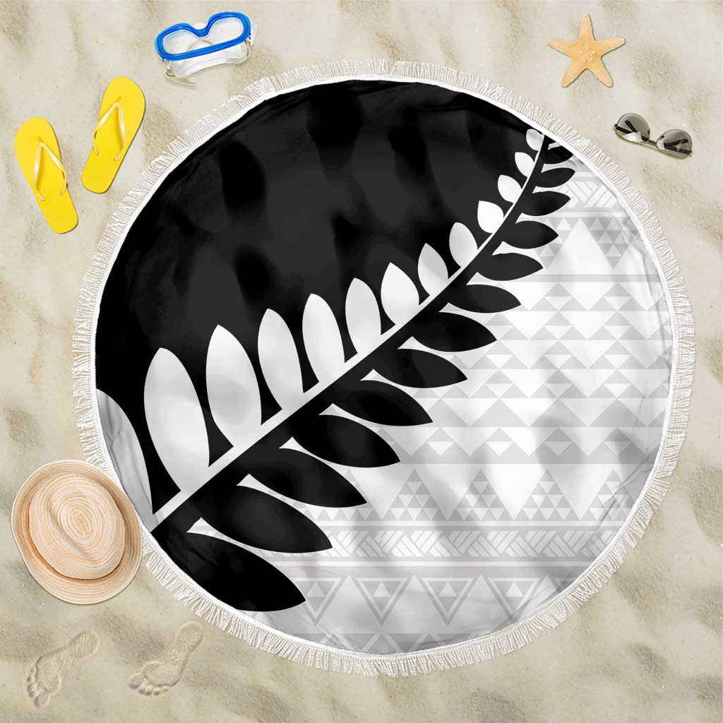 New Zealand Silver Fern Niho Taniwha Beach Blanket LT9 One Size 150cm Black - Polynesian Pride