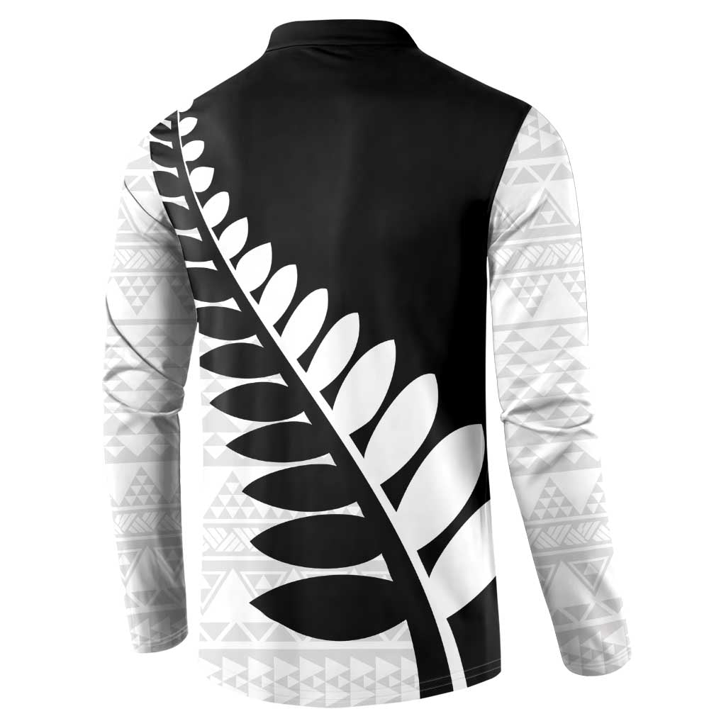 New Zealand Silver Fern Niho Taniwha Button Sweatshirt LT9 - Polynesian Pride