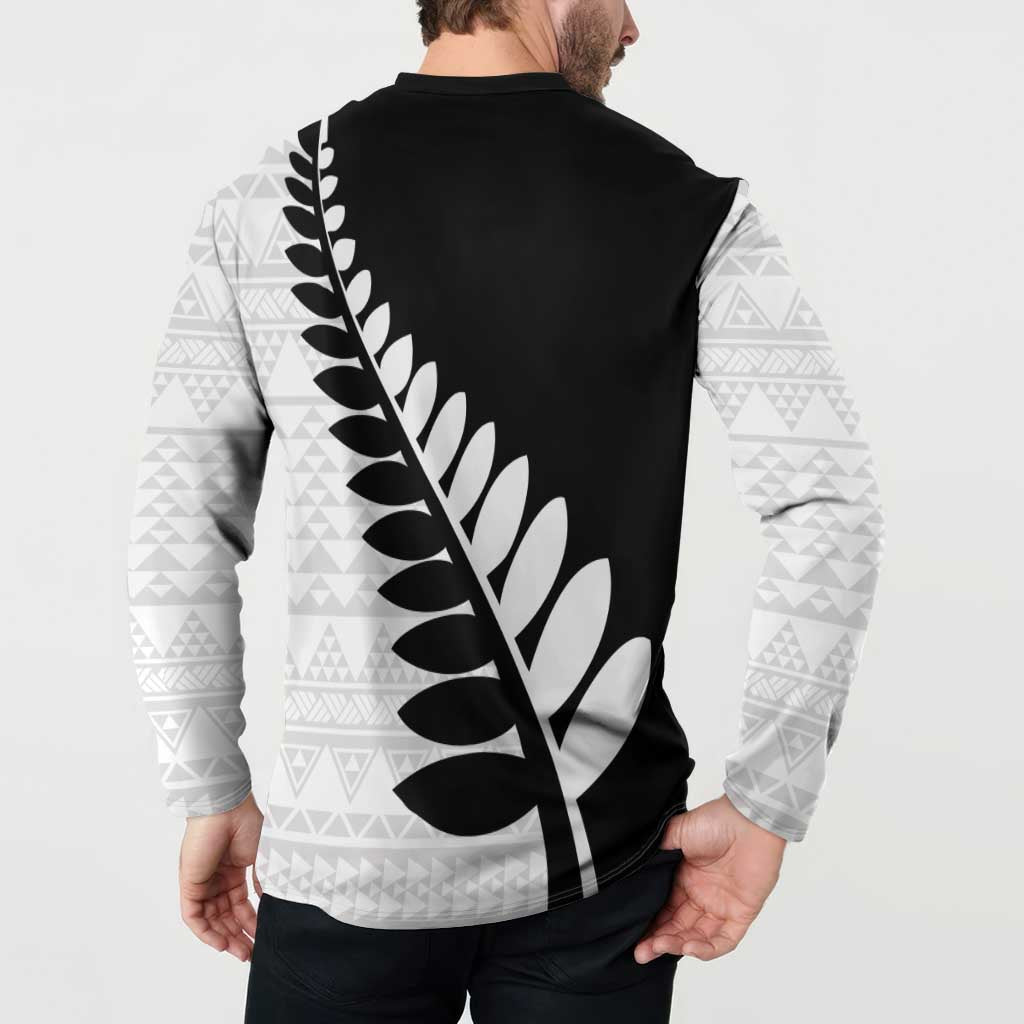 New Zealand Silver Fern Niho Taniwha Button Sweatshirt LT9 - Polynesian Pride