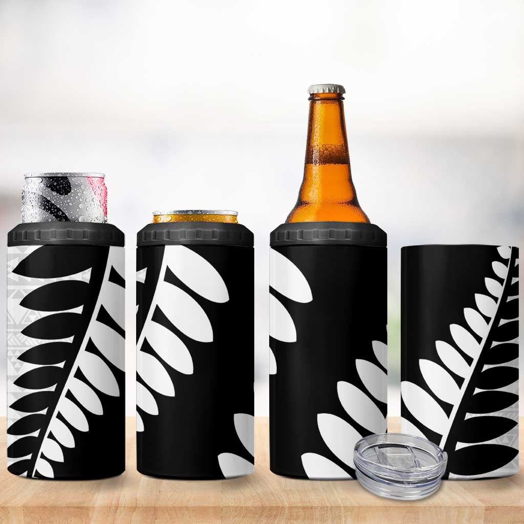 New Zealand Silver Fern Niho Taniwha 4 in 1 Can Cooler Tumbler LT9 - Polynesian Pride