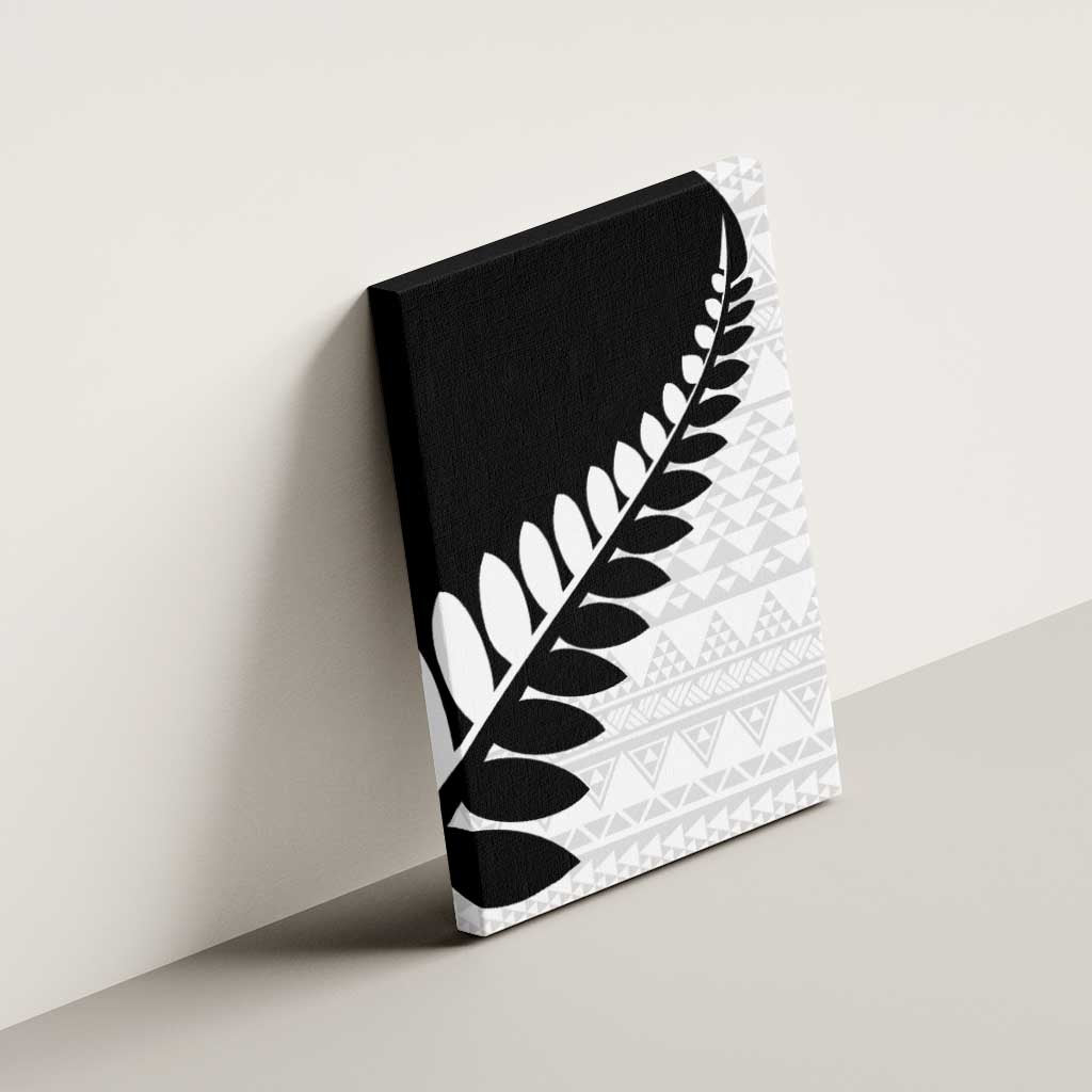 New Zealand Silver Fern Niho Taniwha Canvas Wall Art LT9 - Polynesian Pride