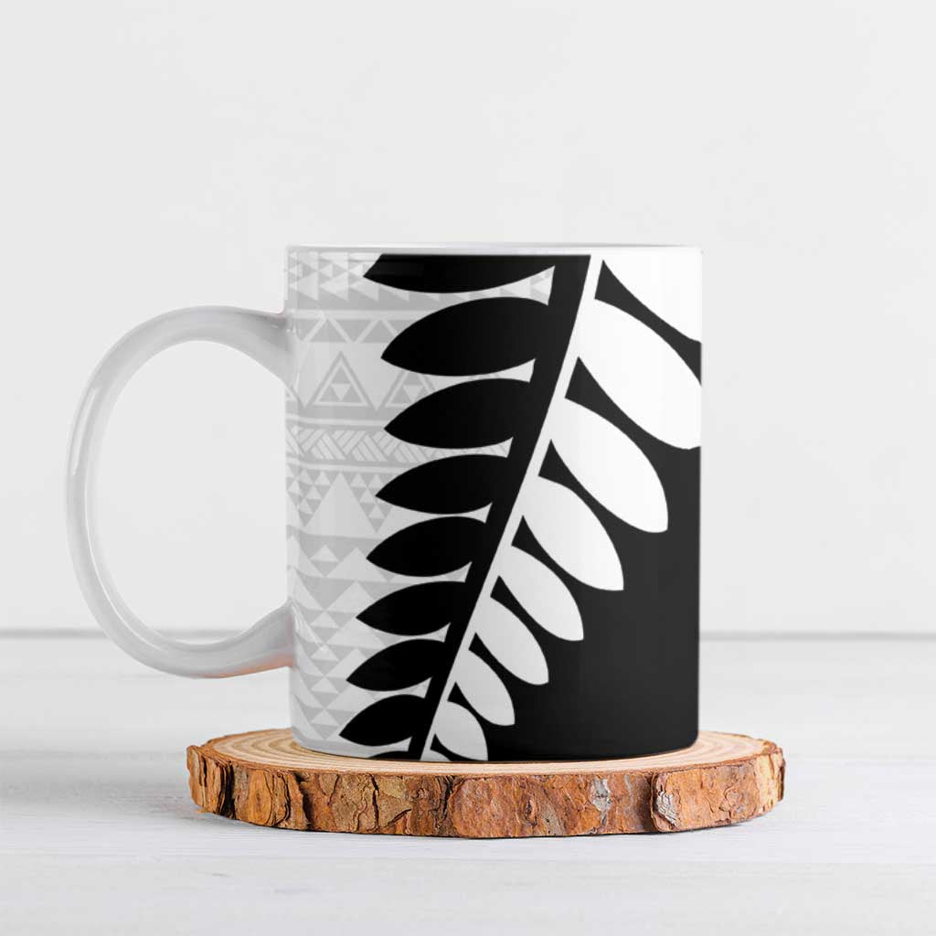 New Zealand Silver Fern Niho Taniwha Ceramic Mug - Polynesian Pride