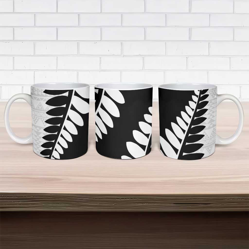 New Zealand Silver Fern Niho Taniwha Ceramic Mug - Polynesian Pride