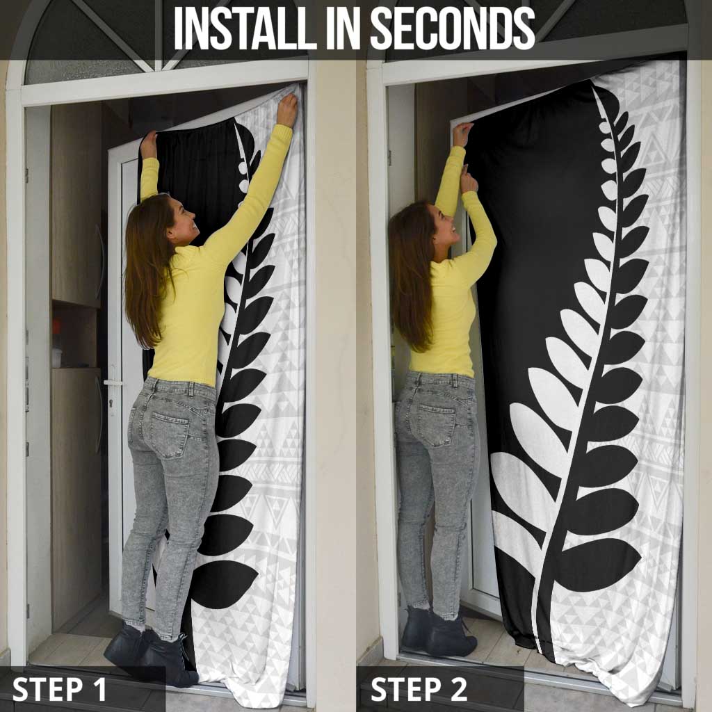 New Zealand Silver Fern Niho Taniwha Door Cover - Polynesian Pride