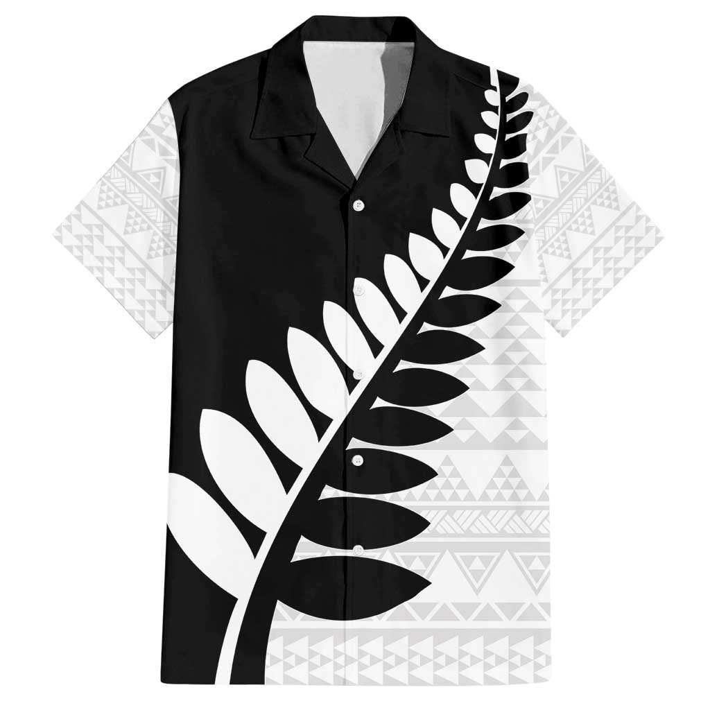 New Zealand Silver Fern Niho Taniwha Family Matching Long Sleeve Bodycon Dress and Hawaiian Shirt