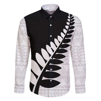 New Zealand Silver Fern Niho Taniwha Family Matching Long Sleeve Bodycon Dress and Hawaiian Shirt
