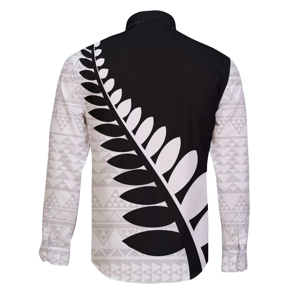 New Zealand Silver Fern Niho Taniwha Family Matching Long Sleeve Bodycon Dress and Hawaiian Shirt