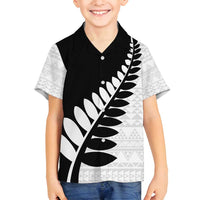 New Zealand Silver Fern Niho Taniwha Family Matching Long Sleeve Bodycon Dress and Hawaiian Shirt