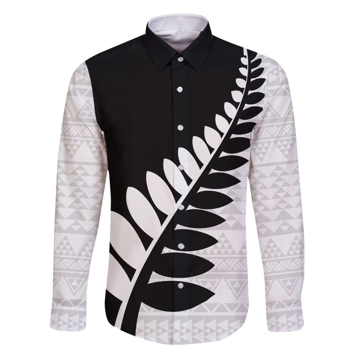 New Zealand Silver Fern Niho Taniwha Family Matching Off The Shoulder Long Sleeve Dress and Hawaiian Shirt